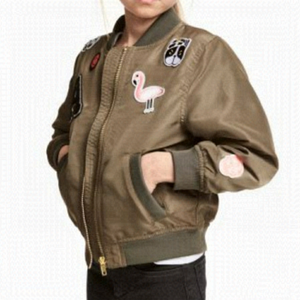 3/$30 H&M Patchwork Army Green Bomber Jacket Toddler